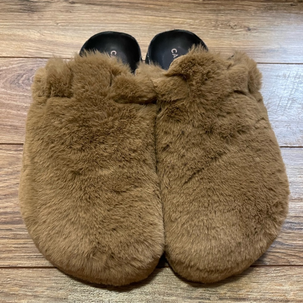 Cozy Brown Faux Fur Women's Sandals